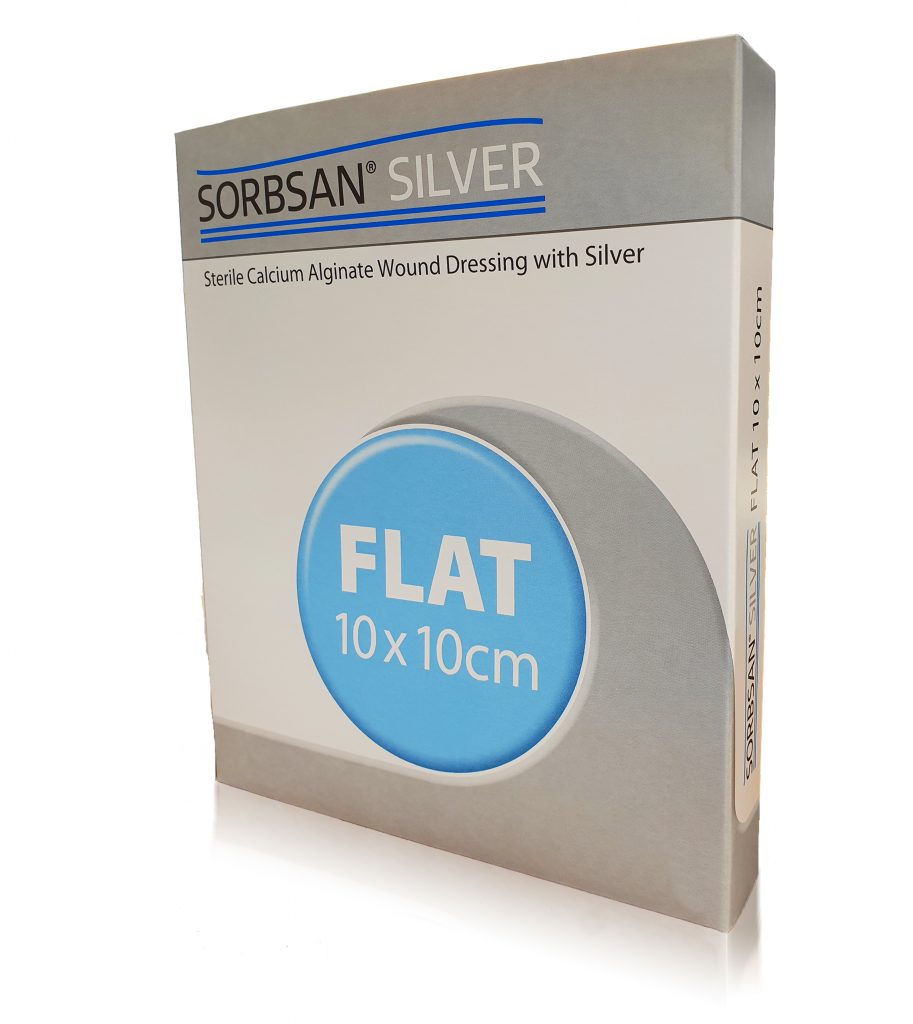 Sorbsan Silver Flat alginate wound dressing