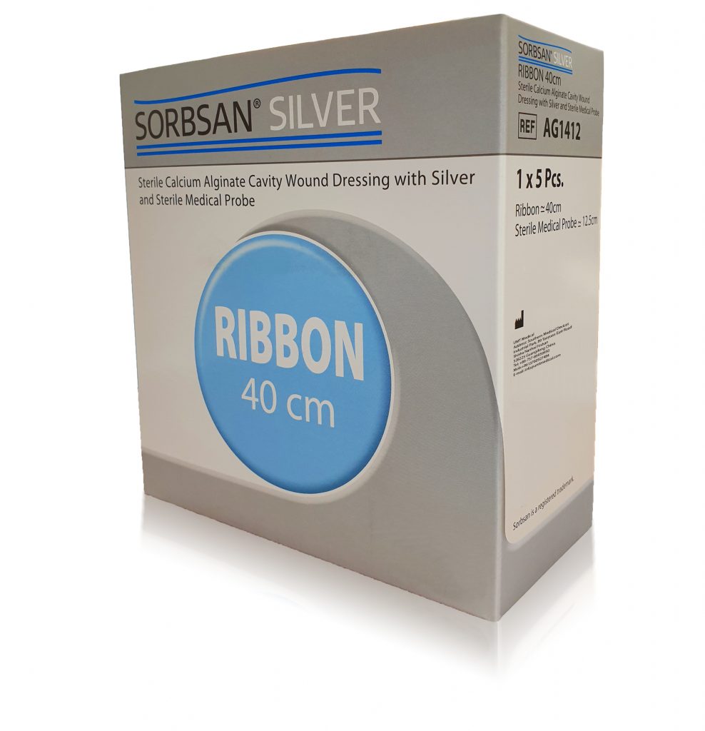 Sorbsan Silver Ribbon alginate dressing